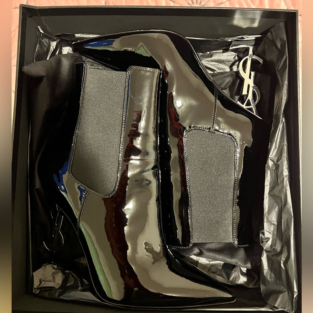 Ysl patient leather booties